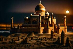el taj mahal es un arena castillo en India. generado por ai foto