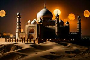 the taj mahal is a famous monument in india. AI-Generated photo