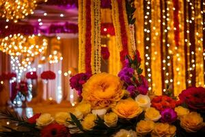 wedding decor ideas for a bright and colorful wedding. AI-Generated photo