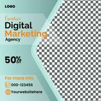 Editable Post Template Social Media Banners for Digital Marketing. vector