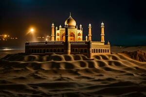 a taj mahal in the sand. AI-Generated photo
