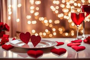 San Valentín día es viniendo arriba y estás mirando para un romántico cena fecha. generado por ai foto