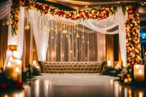 wedding decor ideas for a grand wedding. AI-Generated photo