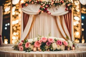 wedding decor ideas for a grand wedding. AI-Generated photo