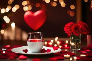 San Valentín día es sólo alrededor el esquina y usted son mirando para un romántico cena fecha. generado por ai foto
