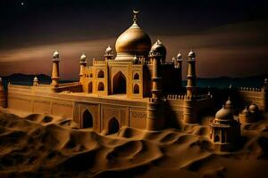 the taj mahal, sand, sand dunes, sand, desert, sand dunes. AI-Generated photo