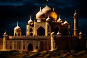 the taj mahal is a famous mausoleum in india. AI-Generated photo