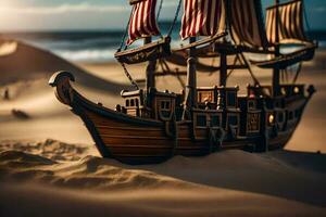 photo wallpaper sea, the sand, ship, the ocean, the sea, the ocean, the. AI-Generated