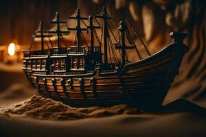 photo wallpaper the sea, ship, sand, the sea, ship, ship, ship, ship. AI-Generated