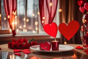 San Valentín día es un día a celebrar amor y romance. generado por ai foto