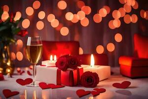 San Valentín día es un día a celebrar amor y romance. generado por ai foto