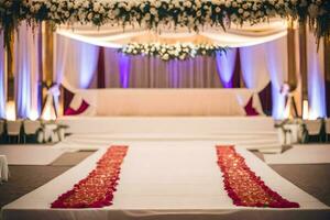 the wedding ceremony at the grand ballroom. AI-Generated photo