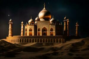 the taj mahal is a famous mughal monument in india. AI-Generated photo