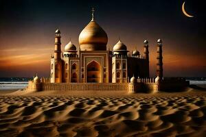 the taj mahal is a famous mausoleum in india. AI-Generated photo