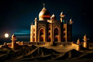 the taj mahal is a beautiful building in the desert. AI-Generated photo