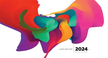 Vector colorful abstract fluid background for calendar cover template new year 2024