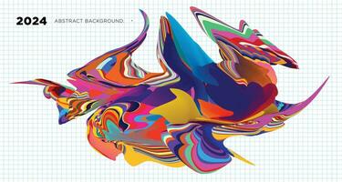 Vector Illustration colorful liquid and fluid abstract for banner template 2024