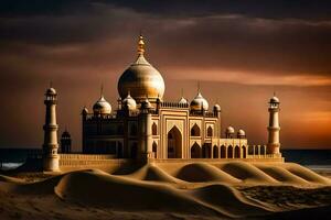 the taj mahal is a beautiful building in india. AI-Generated photo