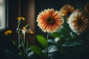 flowers in the window, flowers, flowers in the window, flowers in the window, flowers. AI-Generated photo