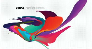 Vector Illustration colorful liquid and fluid abstract for banner template 2024