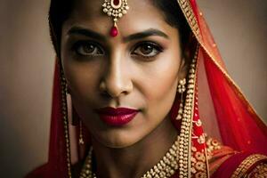 a beautiful indian woman in traditional attire. AI-Generated photo