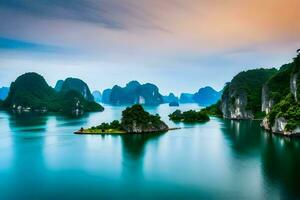 el hermosa paisaje de halong bahía en Vietnam. generado por ai foto