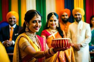 indian wedding ceremony in new york city. AI-Generated photo