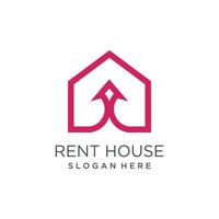 Rent house logo design vector element with modern style