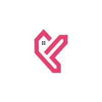 Letter K logo design icon element with house concept idea vector