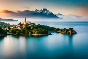 the island of bled in croatia. AI-Generated photo