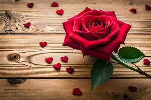 the rose is the symbol of love and romance, and the red color is the color of love. AI-Generated photo