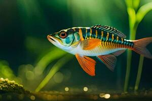 a fish with bright orange and black stripes. AI-Generated photo