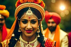 indian bride in traditional attire. AI-Generated photo