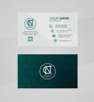 Professional Hexagon background business card template, modern luxurious company card design vector