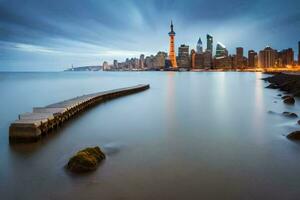 the city skyline in shanghai, china. AI-Generated photo