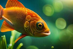 a fish with a green background. AI-Generated photo