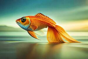 goldfish, the fish, the sea, the sunset, the fish, the sea, the. AI-Generated photo