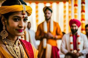 indio Boda en Delhi. generado por ai foto