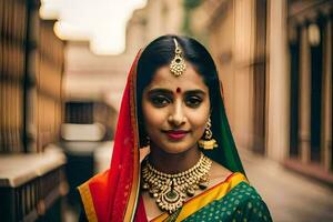 beautiful indian bride in traditional attire. AI-Generated photo