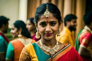 a woman in traditional indian attire. AI-Generated photo