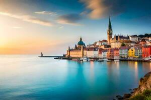 el hermosa ciudad de zagreb, Croacia. generado por ai foto