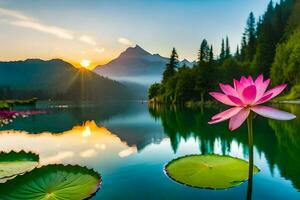 the lotus flower is a symbol of peace and harmony. AI-Generated photo