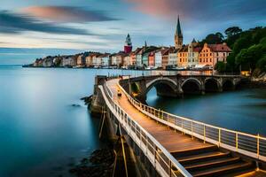 the bridge over the water in luzern, switzerland. AI-Generated photo