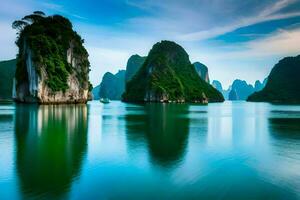 the ha long bay in vietnam. AI-Generated photo