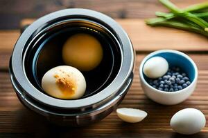 eggs in an electric pressure cooker. AI-Generated photo