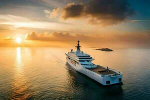 the largest yacht in the world. AI-Generated photo
