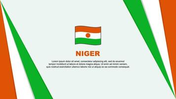 Niger Flag Abstract Background Design Template. Niger Independence Day Banner Cartoon Vector Illustration. Niger Flag