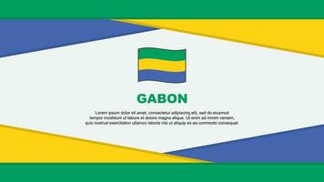 Gabon Flag Abstract Background Design Template. Gabon Independence Day Banner Cartoon Vector Illustration. Gabon Vector