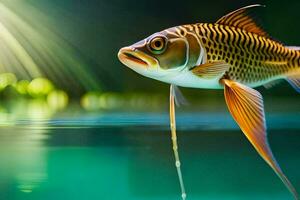 un pescado con largo aletas y un largo cola. generado por ai foto