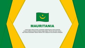 Mauritania Flag Abstract Background Design Template. Mauritania Independence Day Banner Cartoon Vector Illustration. Background